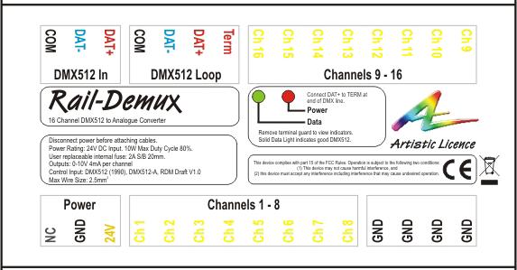 Wiring Diagram DMX I/P Male XLR5 Link for termination if loop not in use DMX Loop Female XLR5 Output.