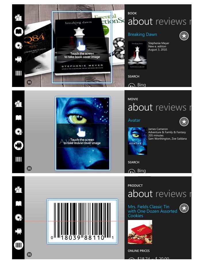 ScanSearch for Windows Phone 7 Including nearby, book, movie, music
