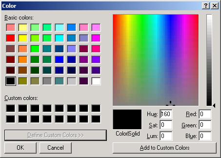 To create your own color: Click the button on the pen tool to open the color setting window. Select the desired color, then click the OK button.