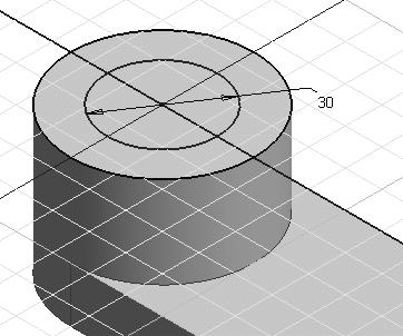 Constructive Solid Geometry Concepts 3-23 5. Sketch a circle of arbitrary size inside the top face of the cylinder as shown to the left. 6.