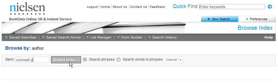 Searches originally made using the search form can be refined.