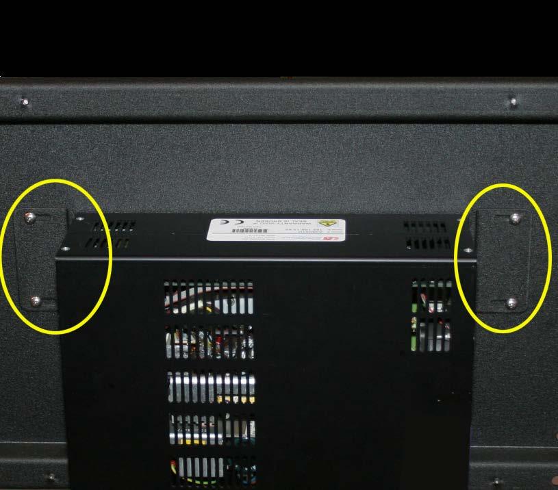 o If you need to mount a Vision Lane Computer onto the monitor frame, using (Part G ), install the plates as shown