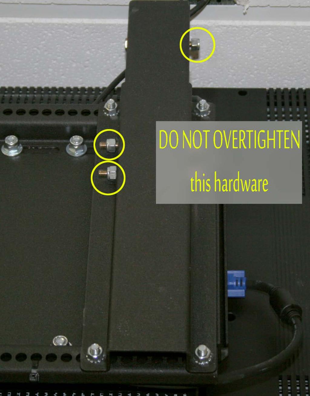 o o DO NOT OVERTIGHTEN the hardware that secures the hanger into the channel, as this will make it very hard to remove the hanger from the channel.