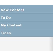 Open New Content located in the Content Management panel. Click the New Content title bar.