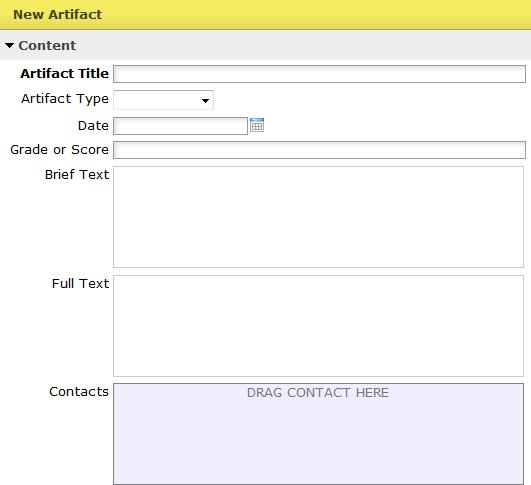 Additional Details about Completing an Artifact Object The artifact content data entry form is examined in this guide.