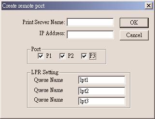 PURE NETWORKING WIRELESS USB 10/100 PRINT SERVERS 2. Once you click on the Add button, the Create Remote Port screen (Figure 4-32) appears.