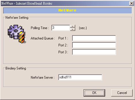CHAPTER 8: Configuration Utility 8.3.3 NETWARE PRINT SERVER CONFIGURATION Double click on the NetWare icon in the Setup icons screen (Figure 8-3).