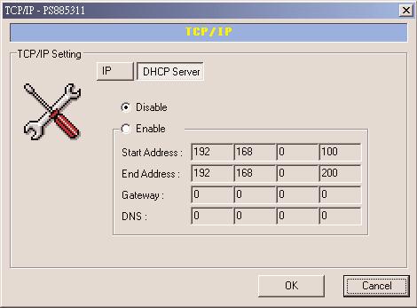 PURE NETWORKING WIRELESS USB 10/100 PRINT SERVERS Figure 8-9. DHCP setting page. Table 8-6 describes the DHCP options shown in Figure 8-9. Table 8-6. DHCP setting parameters.