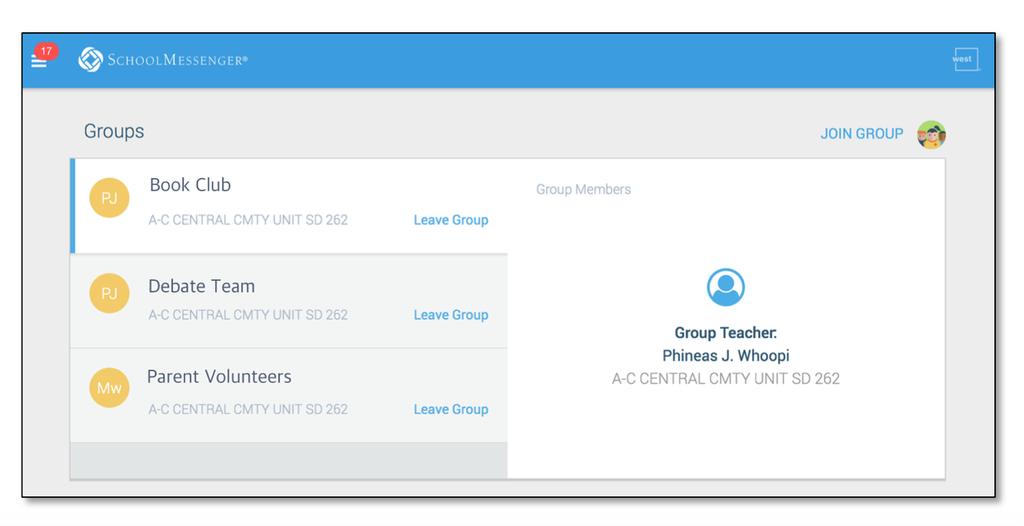 Teacher-Created Groups If enabled by their district, teachers can create conversation or discussion groups in which students, guardians and other school staff can participate.