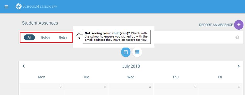 Views You can review and edit your child s reported absences in two views: Calendar and