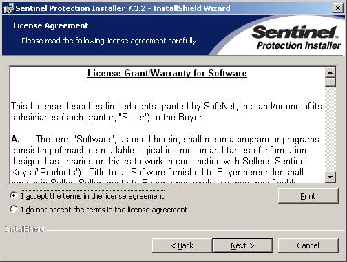 The License Agreement screen appears.