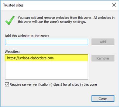 THE MLABS CONNECT WEBSITE MUST BE IN THE TRUSTED SITES ZONE Microsoft Internet Explorer has security configuration settings that enable certain features of the browser for "trusted" websites.