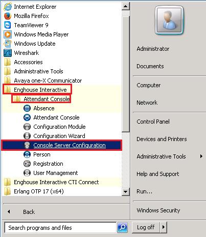 8. Configure Console server This section shows how to configure Enghouse Interactive Console server.