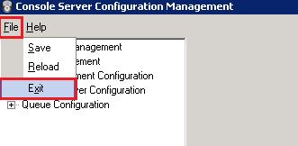 To exit Console Server Configuration
