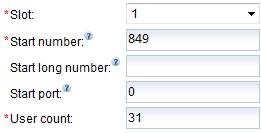 Fill in the data according to section c "Number Plan." When long numbers are planned, also set Start long number.