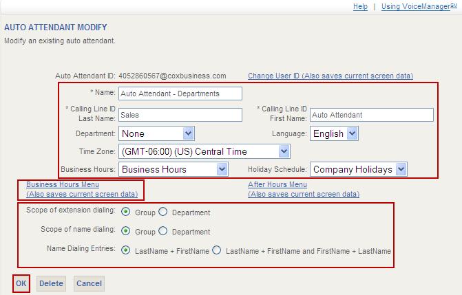 Auto Attendant Feature Description Auto Attendant provides your company with an automated and customized tool that routes incoming calls without an allocated resource for that function.