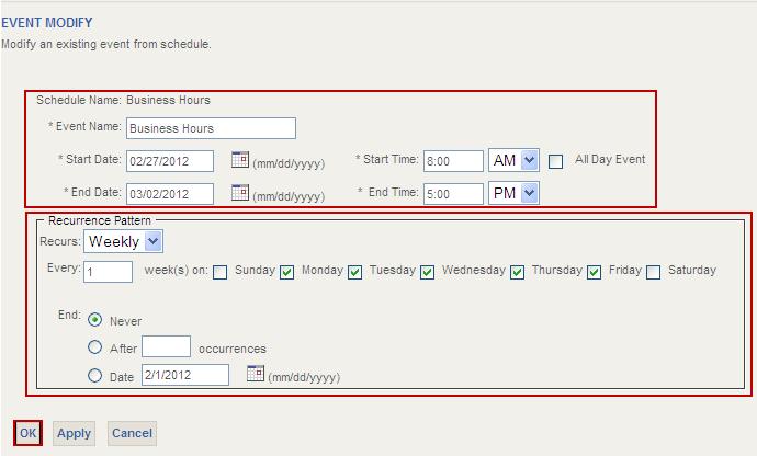 Time Schedule Group Feature Description Time Schedule at the Group level enables administrators to create schedules that can be accessed company-wide by anyone with features that use a scheduling