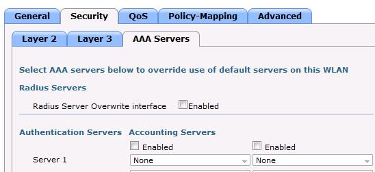 o The AAA Servers options displays, as shown in Figure 30.