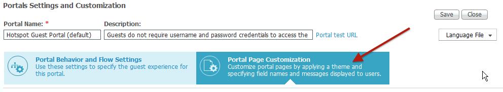 guide site To customize a guest portal, perform the following steps. Step 1 Step 2 Click Guest Access > Configure > Guest Portals.