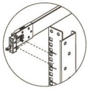 Figure 3-3 Attaching the Slide Rail REAR FRONT Remarks - To remove the slide rail, release the lock by pressing the part indicated by A in Figure 3-4, and pull the slide rail forward.
