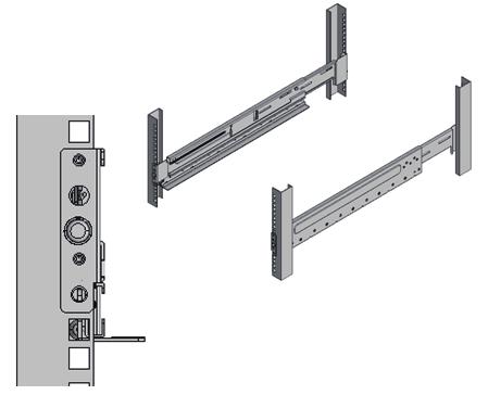 Figure 3-18 Attaching the Rails: Locations of Protrusions 2U top Mounting area (2U) 1U top Mounting area (2U) FRONT REAR Figure 3-19 Attaching the Rails: Fixing Point of the Screw REAR 2U bottom