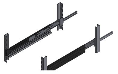 Figure 3-30 Securing the cable support fixing brackets and the rails Mounting area (2U) 2U center 1U center REAR d.
