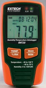 g/kg) Wall mountable RHT20 Humidity and Temperature Datalogger Datalogs 16,000 Humidity and 16,000 Temperature readings USB interface for easy setup and data download to a PC Dew point indication via