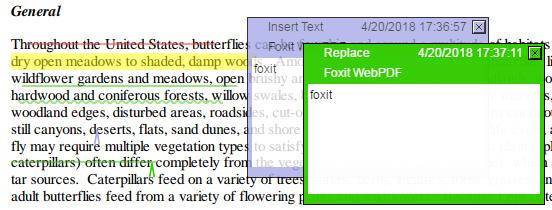highlighted or underlined. Text Markup tools include Highlight, Squiggly, Underline, Strikeout, Replace, and Insert.