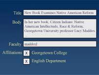Multiple web sites Georgetown University New book! Georgetown College New book! English Department New book!