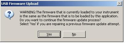 9. In the event of the following message shown in the status box of the application: ERROR: The Instrument Model is not supported.