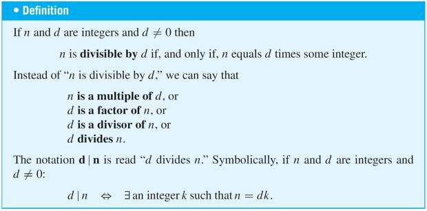 Direct Proof and Counterexample III: Divisibility The notion of divisibility is the central concept of one