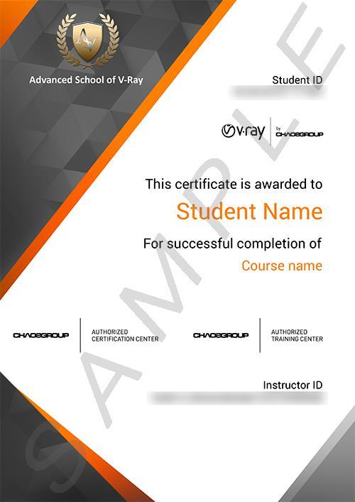 optional Chaos Group VCP (V-ray Certified Professional) exam certification.