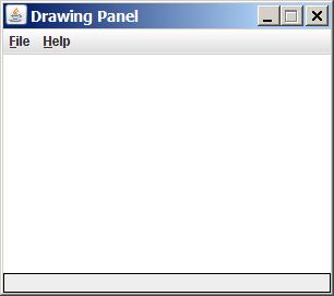 DrawingPanel "Canvas" objects that represents windows/drawing surfaces To create a window: DrawingPanel name = new DrawingPanel(width, height); Example: