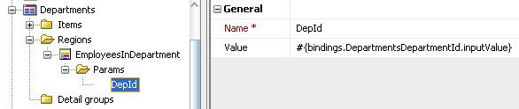 Suggestion: The top level group Employees will show all Employees in this case, because the parameter DepId is by default empty (null).