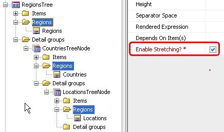 container of each group. 11. Select the correct Descriptor Item for each group to determine which item must be shown in the tree control (for example choose RegionName instead of RegionId).