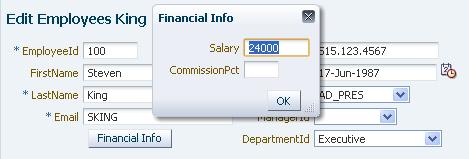 When we generate the page, the Financial Info button is now generated in between the other items.