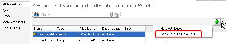 3. Set a proper alias for the lookup entity and select the right association end (dropdown list just below the Selected Entities box). 4. Navigate to the Attributes node.