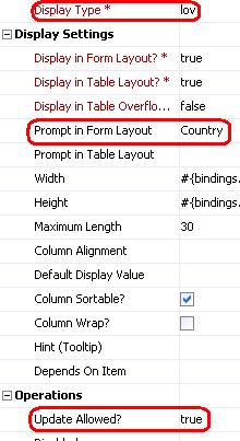 4. Continue with the steps below, but base your List of Values on the LkpCtrCountryNameTransient item rather than on the LkpCtrCountryName item.
