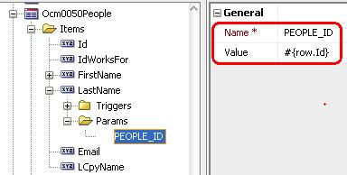 Add a parameter named PEOPLE_ID to this item and set the value to the EL expression that references the