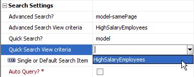 7.1.2. Creating a Model Based Search To create a model based search, you can optionally specify View Criteria in Business Components. See the link below how to perform this.