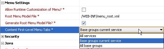 9.1. Static Menu Structure By default, JHeadstart generates a static menu structure that reflects the structure of the services and groups as defined in the application definition.