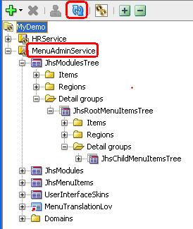 An additional Service Definition file, named MenuAdminService.xml is generated.