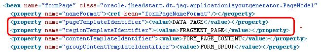 12.2.6. Structure of Generator Templates The JHeadstart templates are stored in the templates directory of your JHeadstart project. This folder contains the following files: config/jag-config.