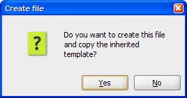 Click Yes to copy the template to the location you specified.