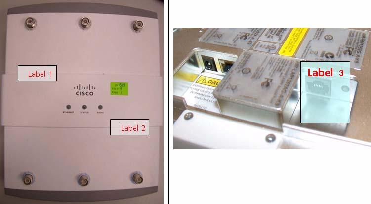 Physical Security Policy Label Placement on the AP1252 For the AP1252 (FIPS kit AIRLAP-FIPSKIT=, version B0), place quantity two (2) tamper evident
