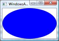 Figure 3: Ellipse By default, WPF provides the ability to draw the ellipse to the screen. It additionally includes support for input from the user, in this case a mouse click.