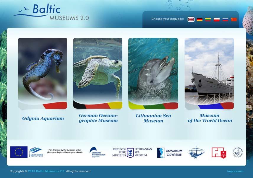 Online Information Platform Multi lingual website for tourists realised in English, German, Polish, Russian, Lithuanian, Chinese Museums helped each