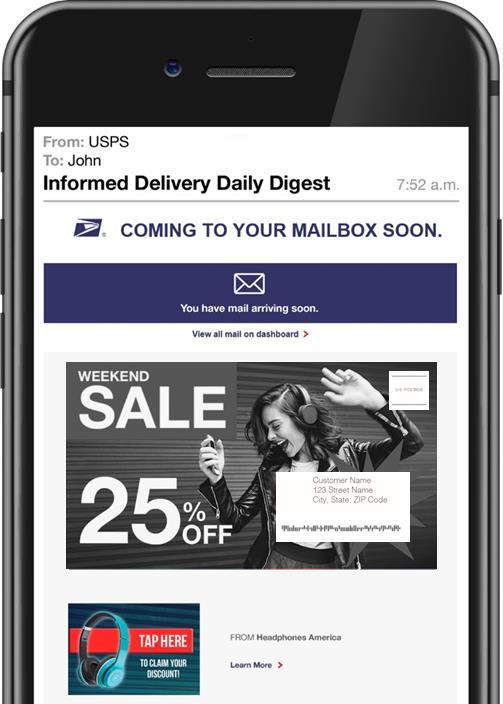 What are the Basic Elements? Well-designed Physical Mailpiece All Informed Delivery campaigns start with a mailpeiece that targets the right message to the right audience.
