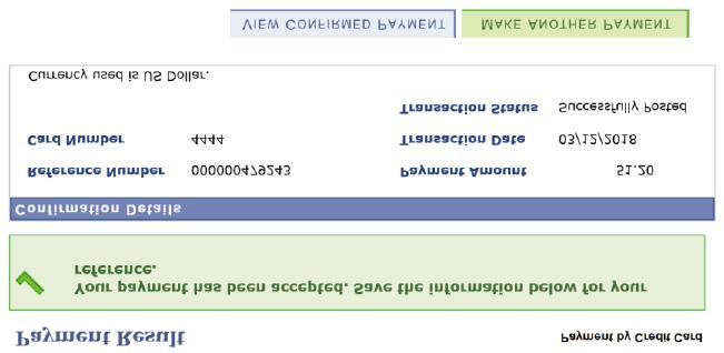 The Payment Result page will show your Payment