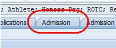 9. Click on the Admission tab 10. 11.